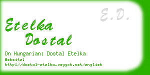 etelka dostal business card